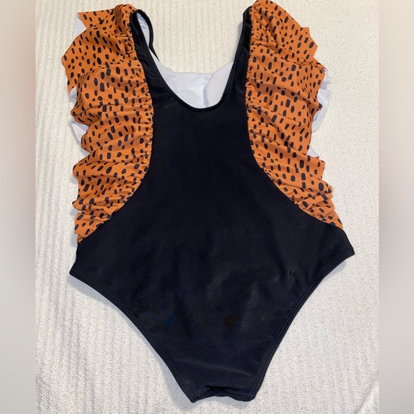 Mommy And Me Matching Leopard Print Ruffle Swim Suits One Piece Bundle Sm/ 3-6mn - Picture 4 of 7
